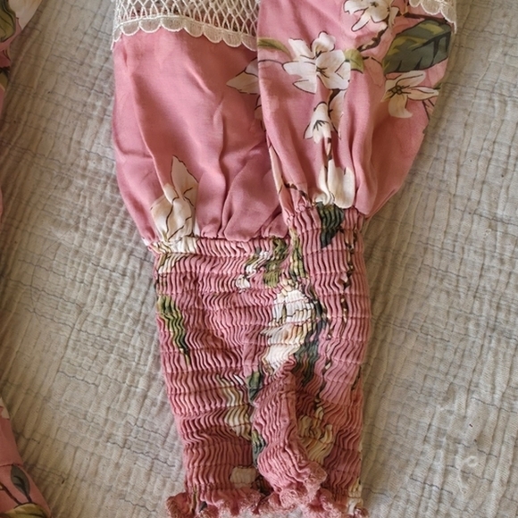 Miss June Boho Floral Mini Dress Fairycore Lace Trim Cottagecore Romantic - Picture 7 of 7